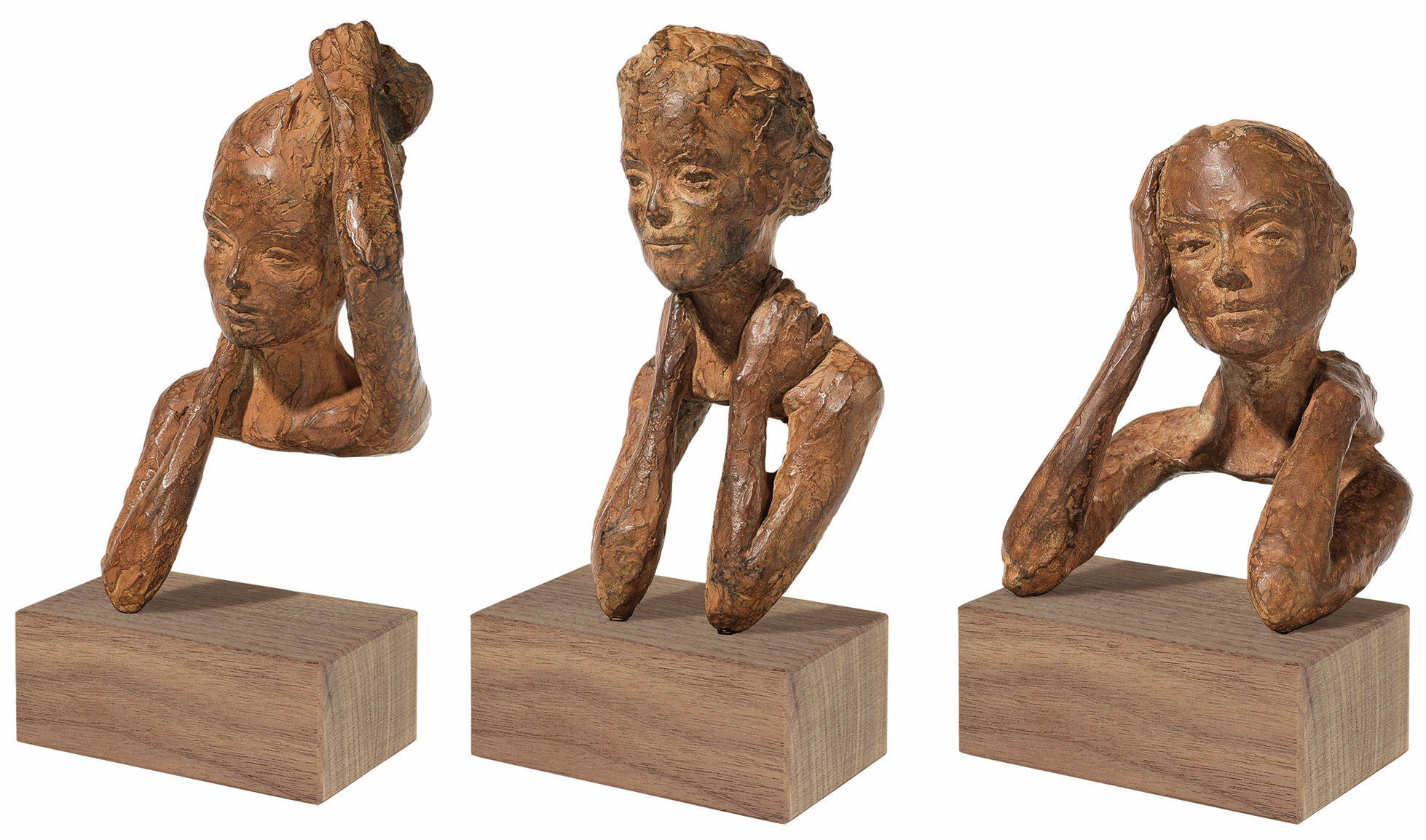 Ensemble de 3 sculptures "Emotions", bronze von Valerie Otte