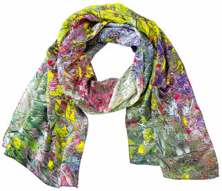 Foulard en soie "Chemin Fleurie en Provence"