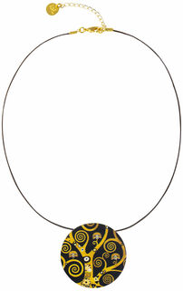 Collier "Arbre de vie" avec cordon en cuir - d'après Gustav Klimt