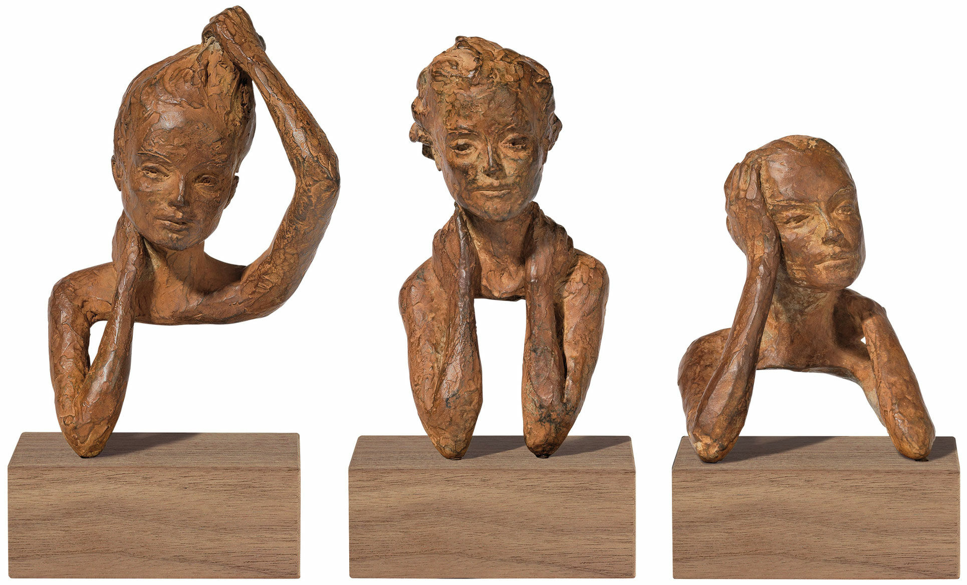 Ensemble de 3 sculptures "Emotions", bronze von Valerie Otte