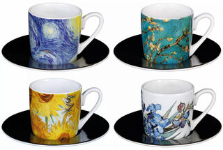 Set de 4 tasses à expresso avec motifs de l'artiste, porcelaine